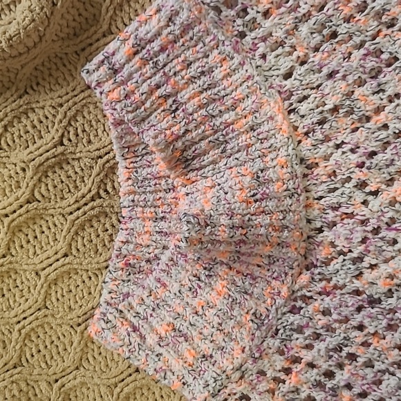 Anthro Akemi+Kin 'Hattie' Mulit-Color Crochet Poncho Sweater - Size OSFM - Picture 5 of 8